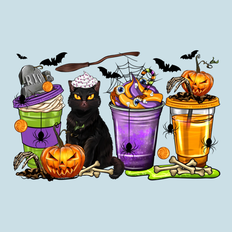 Halloween Cat Coffee Cups Ladies Tee by texasbilliewilder | Teevron