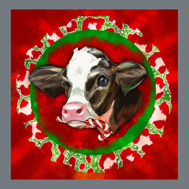 Christmas Holstein Calf Face Heavyweight Sweatshirt by LillyAllenDesigns | Teevron