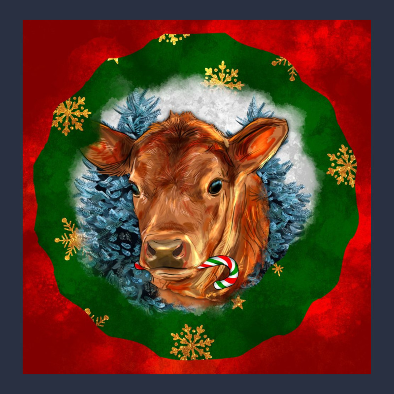 Christmas Red Angus Calf Head Heavyweight Sweatshirt by LillyAllenDesigns | Teevron