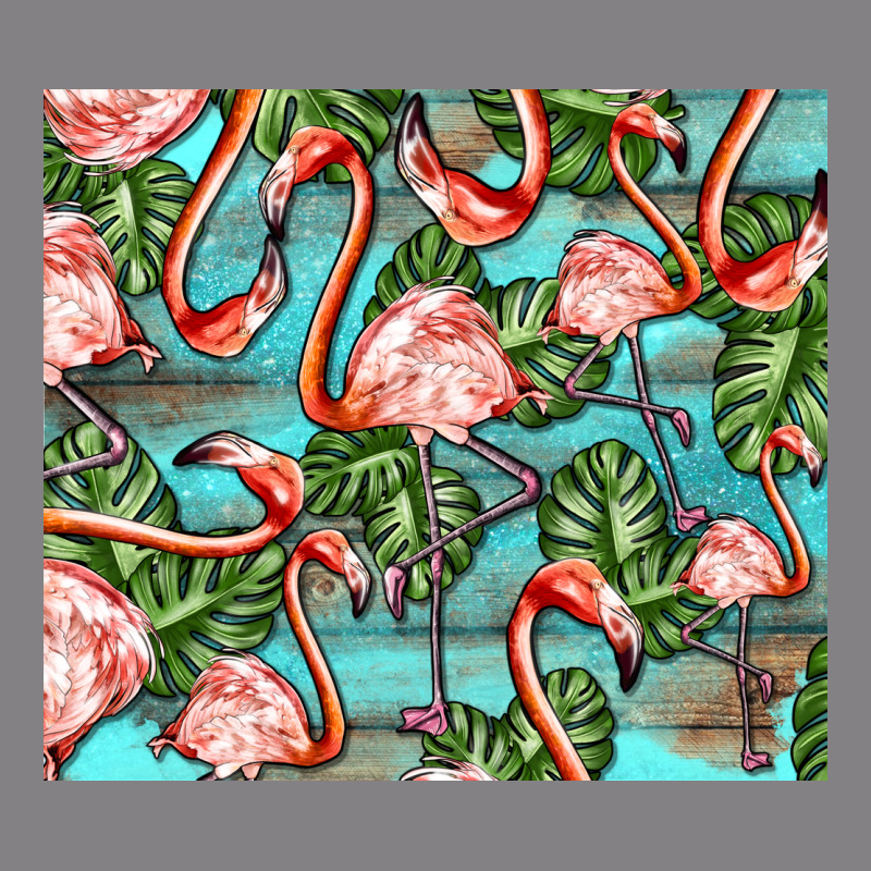 Flamingos With Leaves Heavyweight Hoodie by BarkalooDesign | Teevron