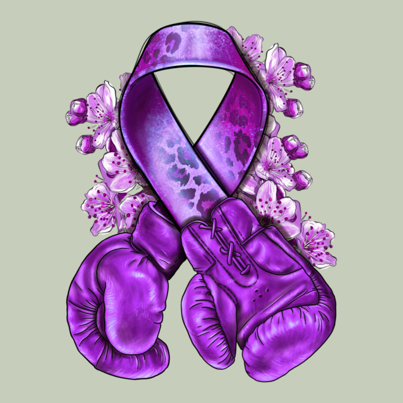 Purple Ribbon With Boxing Gloves Ladies Tee by NancyCooperArtShop | Teevron