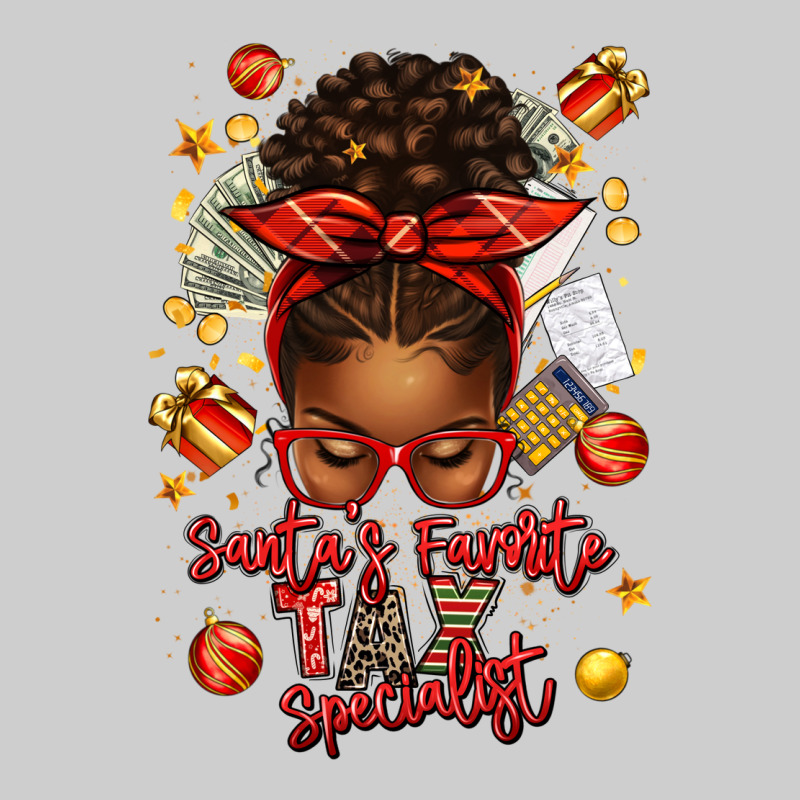 Santa Favorite Tax Specialist Afro Messy Bun Premium Tee by texasbilliewilder | Teevron