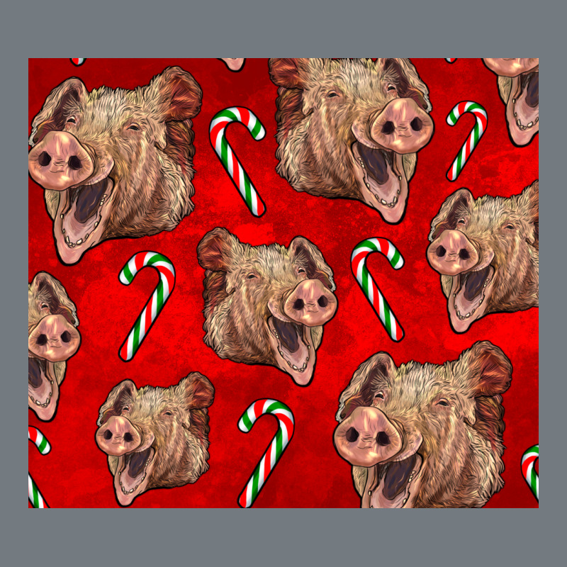 Yorkshire Pig And Candy Cane Heavyweight Sweatshirt by LillyAllenDesigns | Teevron
