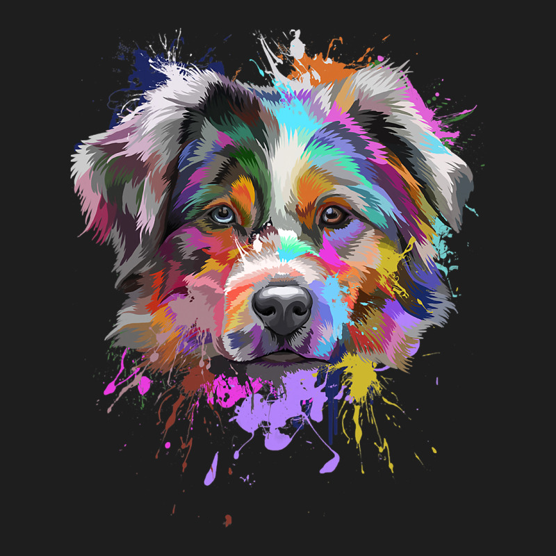 Splash Art Australian Shepherd   Aussie Lover Gifts Heavyweight Hoodie by longCreatives | Teevron