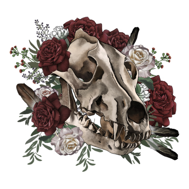 Floral Boho Wolf Skull Premium Tee by RanaPortraitStore | Teevron