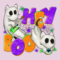 Hey Boo With Ghost Cats Ladies Tee | Teevron
