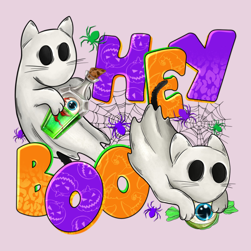 Hey Boo With Ghost Cats Ladies Tee by texasbilliewilder | Teevron