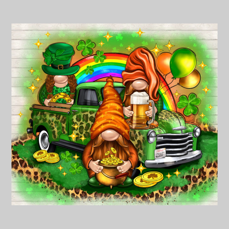 St Patricks Day Gnomies With Truck Premium Tee by NancyCooperArtShop | Teevron
