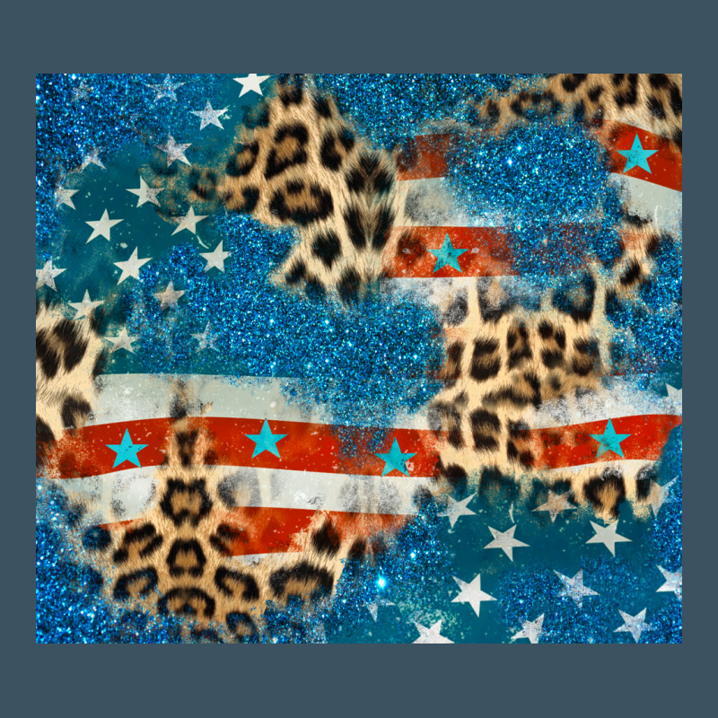 Leopard Glitter American Flag Urban Heavy Tee by CowGirlArtShop | Teevron