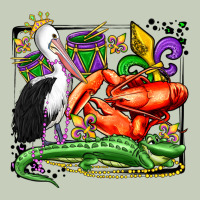 Mardi Gras Pelican Crawfish Crocodile Long Sleeve Tee | Teevron