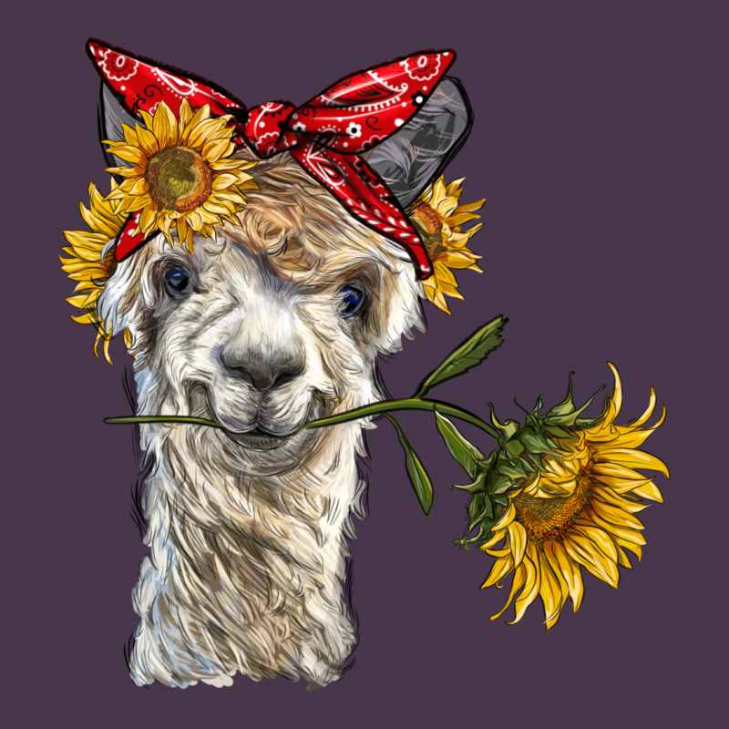 Alpaca With Sunflowers And Bandana Heavyweight Hoodie by BarkalooDesign | Teevron