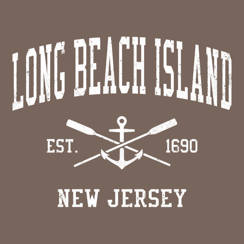 Long Beach Island Nj Vintage Crossed Oars & Boat Anchor Spor Premium Hoodie by longCreatives | Teevron