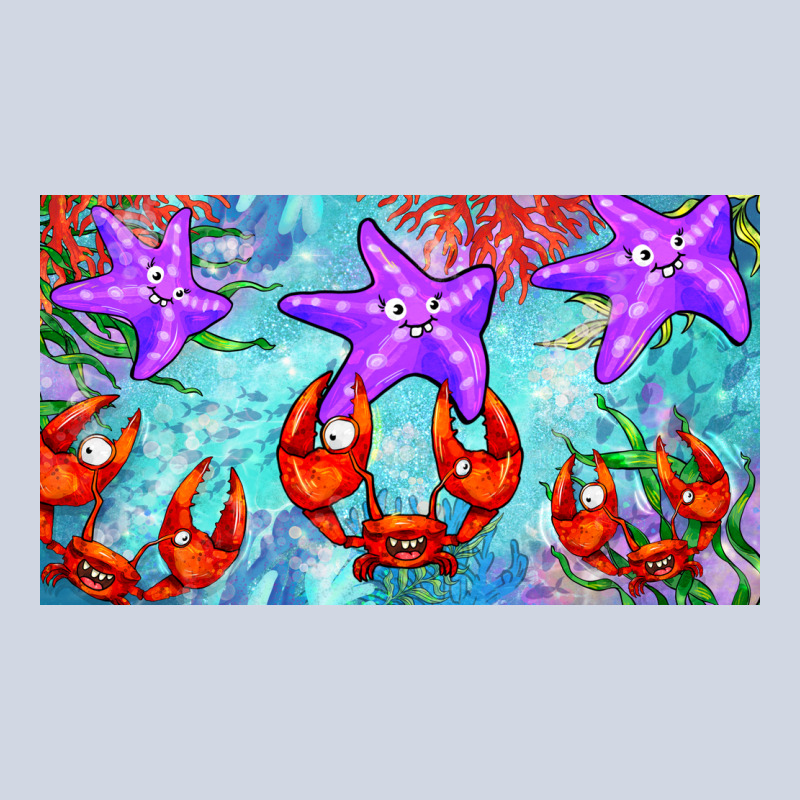 Crab And Starfish  Cup Premium Sweatshirt by BarkalooDesign | Teevron