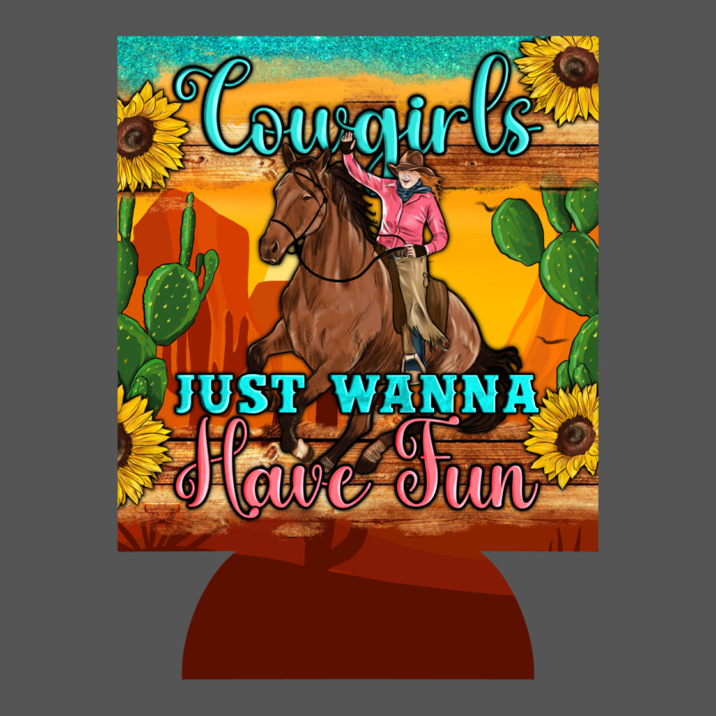 Cowgirls Just Wanna Have Fun 12 Oz Can Cooler (regular) Zipper Hoodie by Artiststas | Teevron