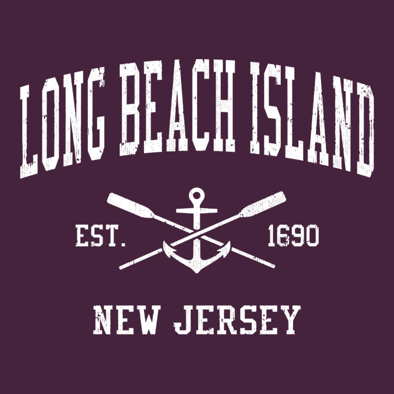 Long Beach Island Nj Vintage Crossed Oars & Boat Anchor Spor Premium Tee by longCreatives | Teevron