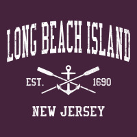 Long Beach Island Nj Vintage Crossed Oars & Boat Anchor Spor Long Sleeve Tee | Teevron