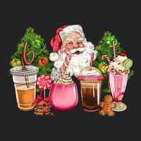 Pink Christmas Santa Coffe Cups Vintage Tee | Teevron