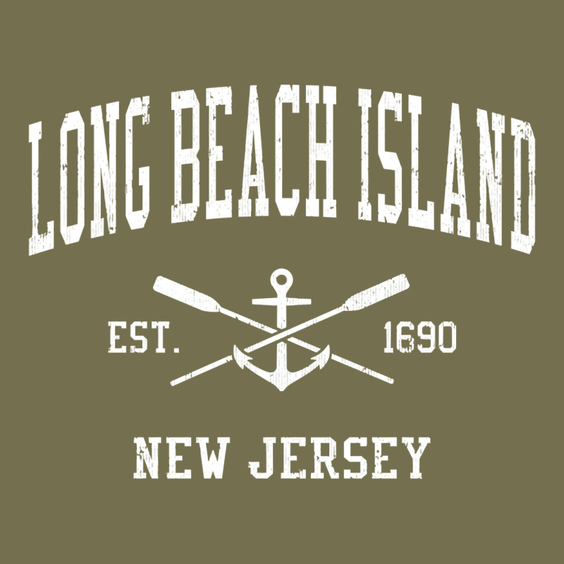 Long Beach Island Nj Vintage Crossed Oars & Boat Anchor Spor Vintage Hoodie by longCreatives | Teevron