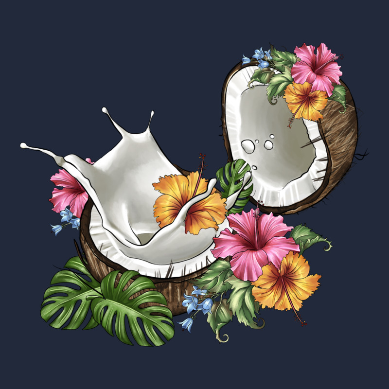 Coconut With Tropical Leavers And Flowers Premium Sweatshirt by BarkalooDesign | Teevron
