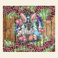 Easter Bunny With Floral Wreath And Leopard Vintage Tee | Teevron