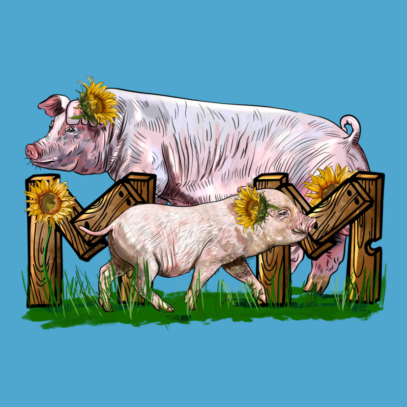 Mom With White Chester Pig And Baby Pig Premium Hoodie by LillyAllenDesigns | Teevron