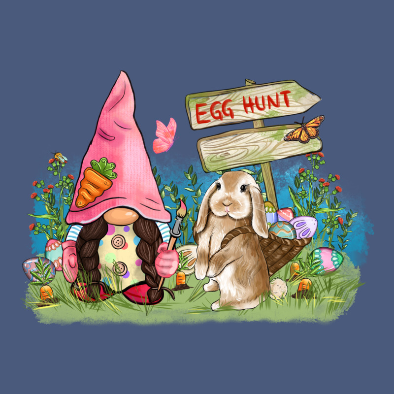 Easter Gnome And Rabbit Egg Hunt  Easter Day Vintage Hoodie by CowGirlArtShop | Teevron