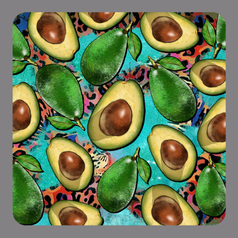 Avacado With Turquoise And Leopard Background Mug Coaster Heavyweight Hoodie by BarkalooDesign | Teevron