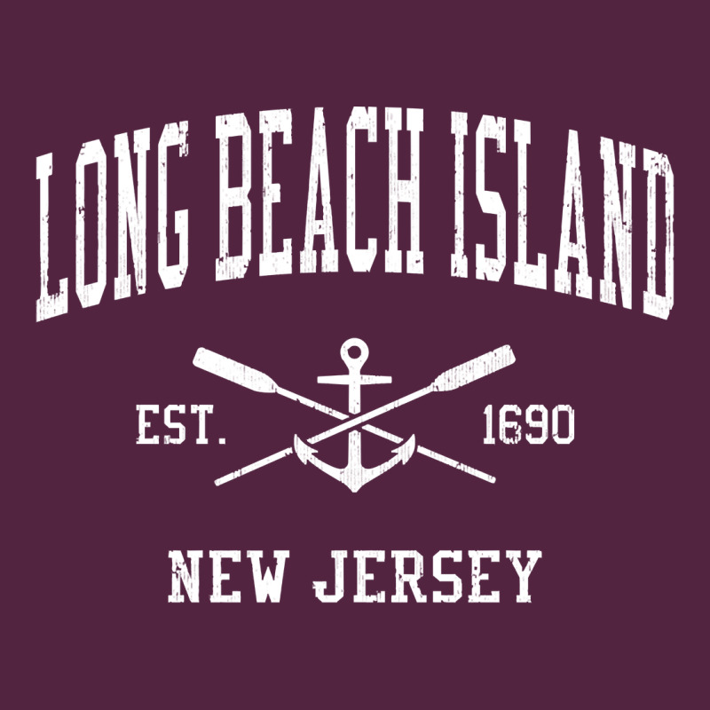 Long Beach Island Nj Vintage Crossed Oars & Boat Anchor Spor Urban Hoodie by longCreatives | Teevron