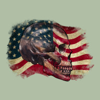 Skull With American Flag 4th Of July Urban Heavy Tee | Teevron