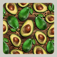 Avocados With Wood And Leopard Background Mug  Coaster Heavyweight Hoodie | Teevron
