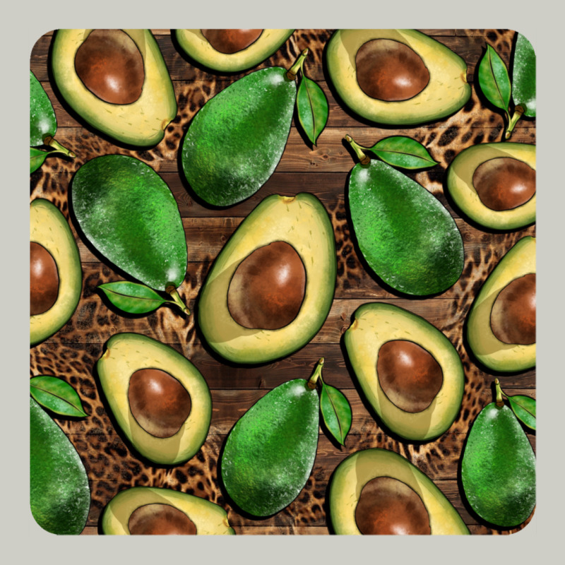 Avocados With Wood And Leopard Background Mug  Coaster Heavyweight Hoodie by BarkalooDesign | Teevron