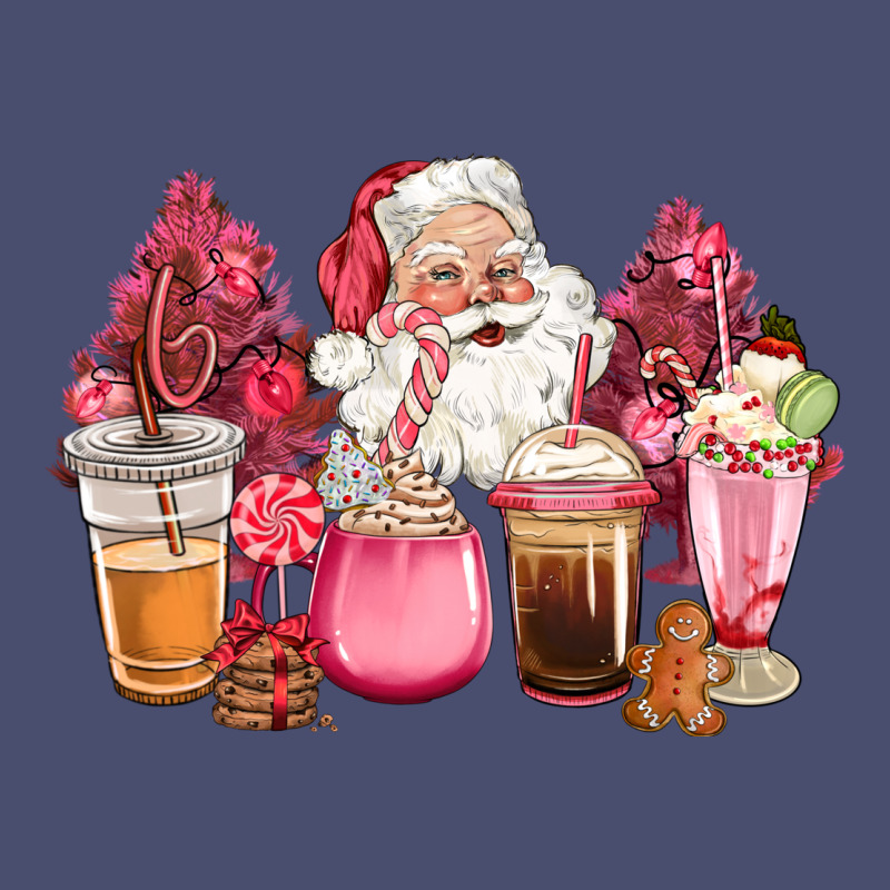 Pink Christmas Pink Tree Santa Coffe Cups Vintage Tee by CowGirlArtShop | Teevron