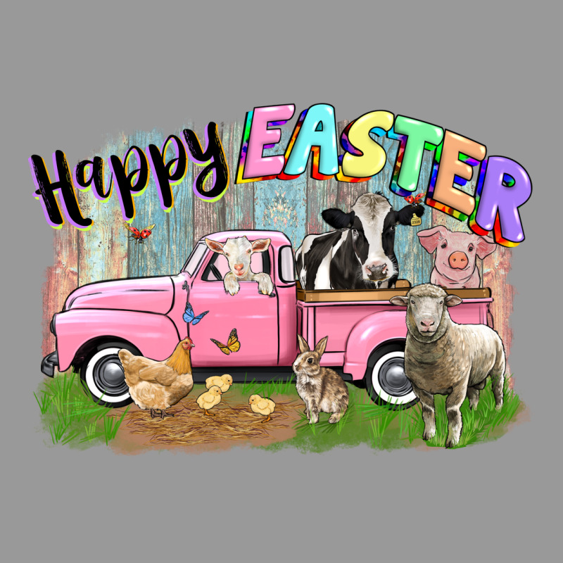 Happy Easter Truck With Farm Animals Easter Day Vintage Hoodie by CowGirlArtShop | Teevron