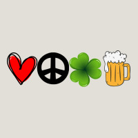 Funny St Patricks Day Love Peace Clover And Beer Heavy Core Tee | Teevron