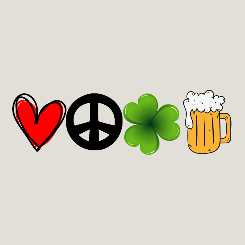 Funny St Patricks Day Love Peace Clover And Beer Heavy Core Tee by Bettercallsaul | Teevron
