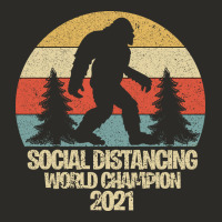 Bigfoot Social Distancing World Champion Heavy Core Tee | Teevron