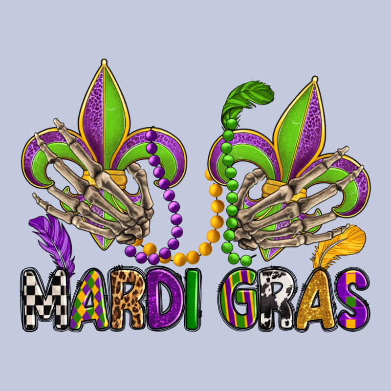 Mardi Gras Skeleton Hands  Fleur De Lis Long Sleeve Tee by OliviaCreatesArt | Teevron