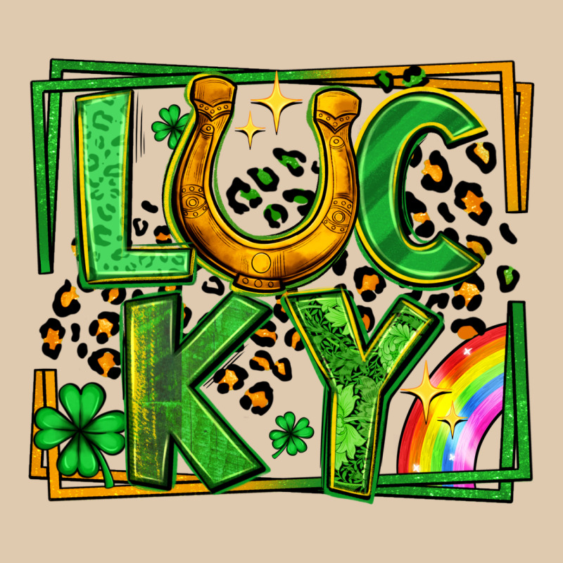 Lucky Horseshoe St Patricks Day Leopard Frame Heavyweight Sweatshirt by LillyAllenDesigns | Teevron