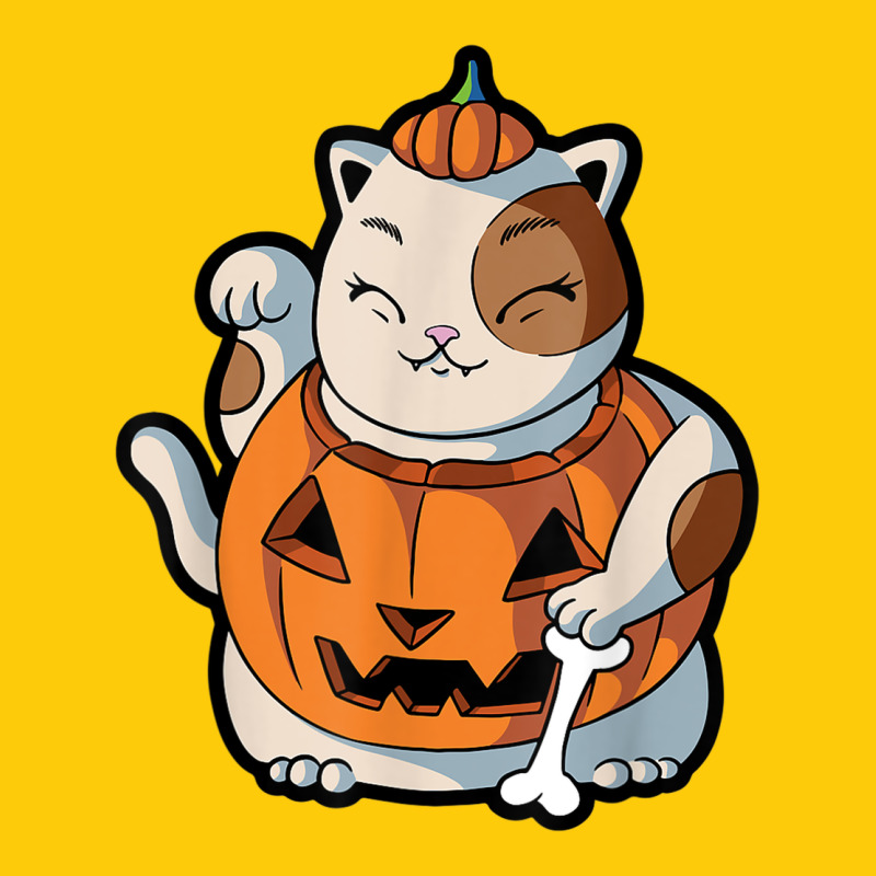 Cute Kawaii Maneki Neko Cat Halloween Pumpkin Costume Boys Premium Hoodie by trangStudio | Teevron