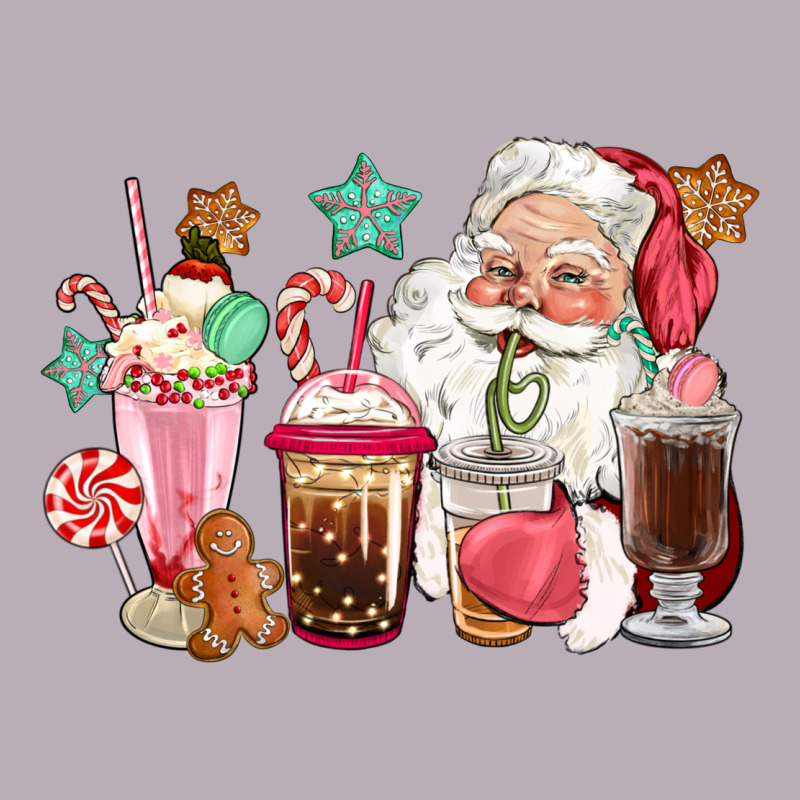 Pink Santa Christmas Santa Coffe Cups Vintage Tee by CowGirlArtShop | Teevron