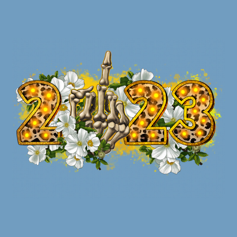 2023 Skeleton Middle Finger New Year Urban Heavy Tee by CowGirlArtShop | Teevron