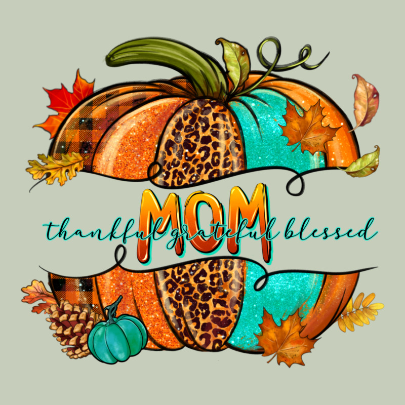 Thankful Grateful Blessed Mom Pumpkin Ladies Tee by NancyCooperArtShop | Teevron