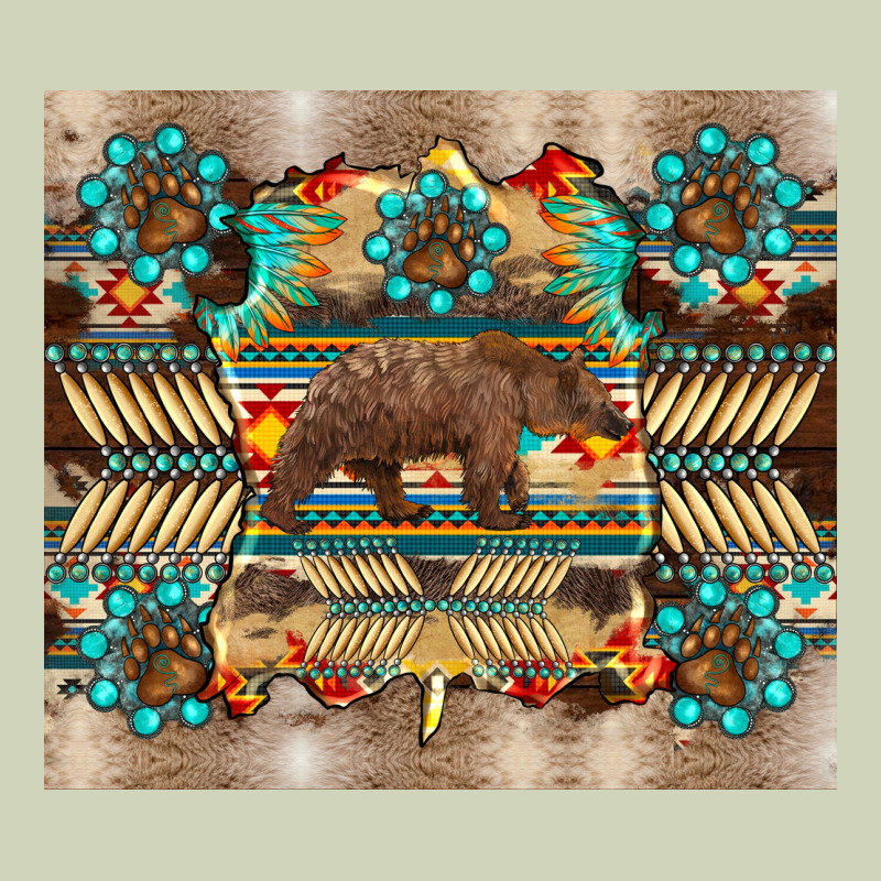 Bear Native Animal  Pelt  Tumbler Heavyweight Hoodie by BarkalooDesign | Teevron