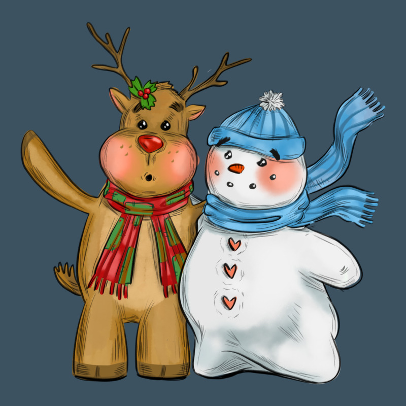 Christmas Reindeer Snowman Urban Heavy Tee by CowGirlArtShop | Teevron