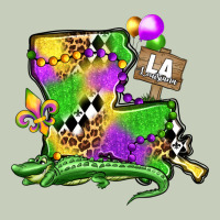 Louisiana Map Alligator Mardi Gras Olivia Long Sleeve Tee | Teevron