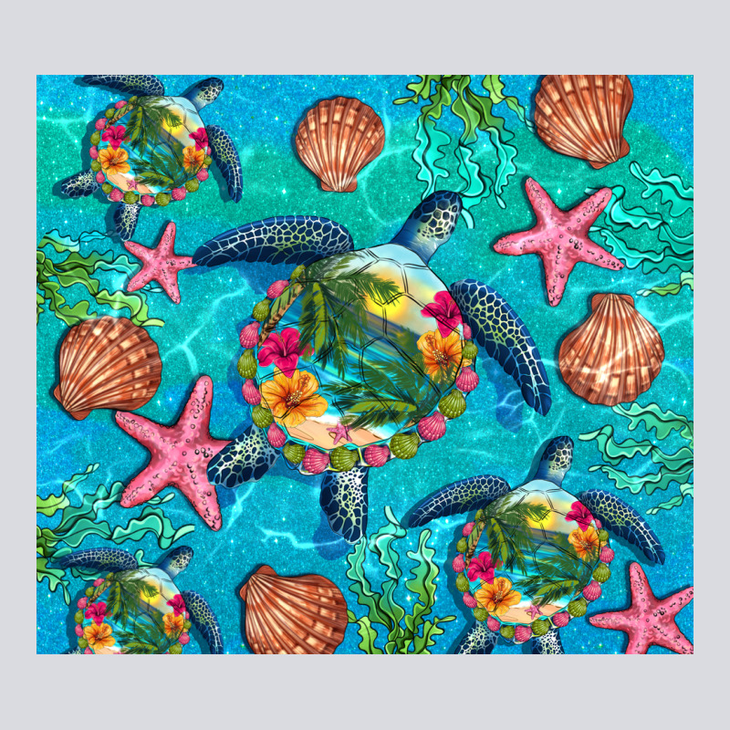 Turtle Summer Seashells Starfish Seaweed Zipper Hoodie by Artiststas | Teevron
