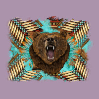 Bear Native American Background Heavyweight Hoodie | Teevron