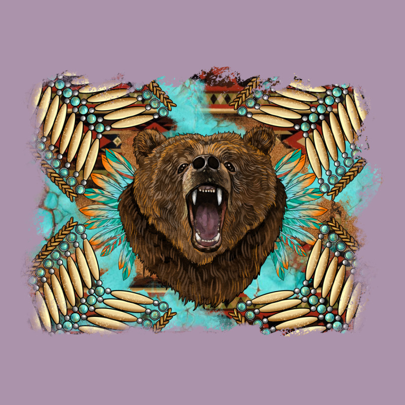 Bear Native American Background Heavyweight Hoodie by BarkalooDesign | Teevron