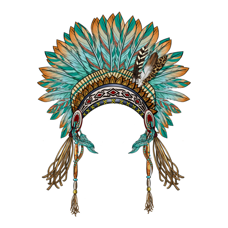 Native American Headdress Turquise Heavyweight Hoodie by BarkalooDesign | Teevron