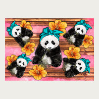 Baby Panda Flowers Zipper Hoodie | Teevron